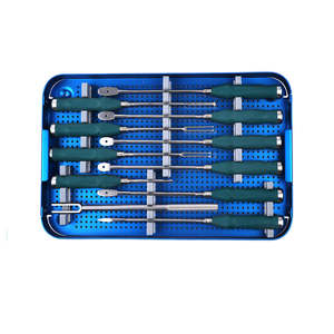 Juego de instrumentos de titanio para caja lumbar Azicon, herramientas de cirugía ortopédica de columna vertebral, insertador de prueba, raspador, tamponador óseo, estuche de esterilización - Product Image 3