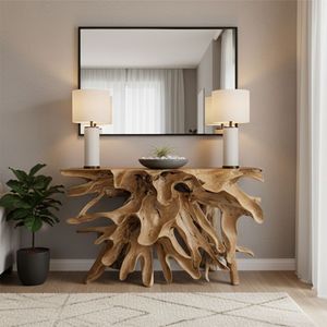 TEAK ROOT CONSOLE <b>TABLE</b> (CARVED) - Product Image 5