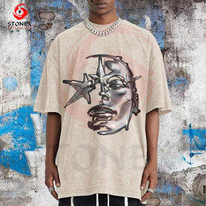 Camiseta de Manga Corta con Estampado Gráfico de Algodón Extra Grande Personalizada, Ropa Urbana, Fabricante de Ropa Personalizada - Product Image 4