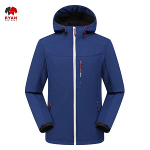 แจ็คเก็ตซอฟต์เชลล์แบบสั่งทำพิเศษสำหรับผู้ชาย ยี่ห้อ Ryan Pro Gear พร้อมซิปปิดและโลโก้แบบกำหนดเอง ดีไซน์ ODM - Product Image 3
