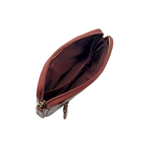 Étui utilitaire zippé en cuir de vachette véritable Castello, porte-accessoires avec boucle de ceinture intégrée, marron - Product Image 6