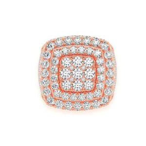 Anillo de Hip Hop Cuadrado para Hombre, en Oro Rosa, Estilo Diamante, Plata de Ley 925 o Acabado en Oro de 10K/14K, Anillo de Moda Urbana - Product Image 1