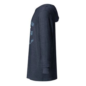 เสื้อสวมหัวแขนยาวมีฮู้ดแจ็คแอนด์จิลพร้อมลายพิมพ์ตัวอักษรสีน้ำเงิน เสื้อเชิ้ตลำลองเนื้อนุ่มระบายอากาศได้ดีสำหรับแฟชั่นในชีวิตประจำวัน - Product Image 4
