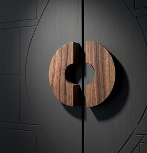 Minimalistic <b>walnut</b> Handmade oak <b>drawer</b> pulls Geometric wooden cabinet knobs Minimalist furniture handles for Home Office - Product Image 2