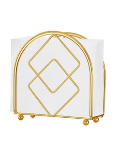 Metal Gold Color Heart Shape Design Restaurant Cutlery Napkin Holder Gold Plated for Hotels for Dining <b>Table</b> - Product Image 3