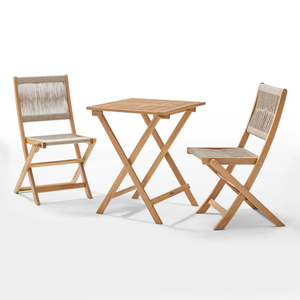 Modern Outdoor Garden Dining <b>Set</b> Solid Teak Wood Furniture for Patio Backyard Resort and <b>Restaurant</b> Use - Product Image 1