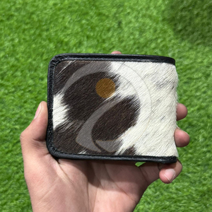 Portefeuille homme en cuir de vachette pleine fleur de qualité supérieure, fait main, fin, à double pli, pour usage quotidien, porte-cartes - Product Image 1