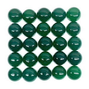 Pierre précieuse cabochon en onyx vert naturel, taille ronde, 14 mm, pierres d'onyx vertes en vrac, prix de gros, lot en vrac pour la fabrication de bijoux - Product Image 1