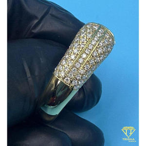 Bague en argent 925 avec diamant de laboratoire rond central et pierres latérales étincelantes, bijoux de mariage de luxe en or - Product Image 3
