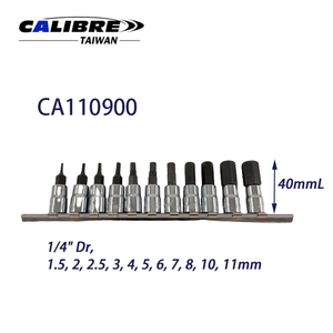 ชุดบิตซ็อกเก็ตหกเหลี่ยมเมตริก TAIWAN CALIBRE ขนาด 1/2" หรือ 3/8" หรือ 1/4" แบบสั้นหรือแบบยาว - Product Image 4