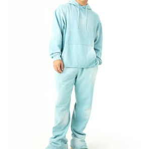 Black <b>Tie</b> <b>Dye</b> Sun Faded Vintage Tracksuits Hoodie & Pants Joggers <b>Set</b> Running Gym Fleece Cotton Acid Washed Tracksuits For Mens - Product Image 4