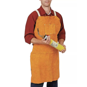 Tablier en cuir de vachette pleine fleur épais avec poches, résistant à l'abrasion, pour la construction, la lutte contre les incendies et les soudeurs (BBW) - Product Image 1