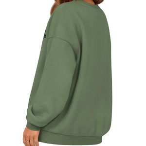 Sudadera de cuello redondo de gran tamaño con logotipo personalizado para mujer, sudadera con gráfico bordado de alta calidad, ropa de calle para mujer - Product Image 3
