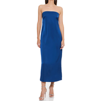 Robe de soirée en satin tissé de haute qualité, style court, sexy, avec fermeture éclair au dos, motif uni, pour l'été chaud, pour femmes