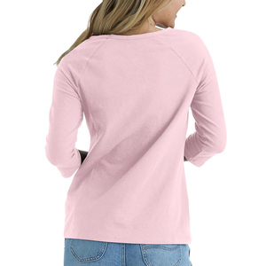 T-shirts à manches longues pour femmes en toile 100% coton, légers, décontractés, personnalisables en gros, de haute qualité, couleur unie, respirants et à séchage rapide - Product Image 3