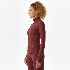 Wholesale Workout Multi Colors Sport Wear Comfortable Design Yoga Top <b>Zip</b> <b>up</b> Jacket With Pocket Women Workout Jackets - Product Image 3