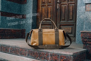 Sac de voyage en cuir véritable style vintage, sac de week-end unisexe grande capacité, bagage cabine léger avec fermeture éclair - Product Image 3