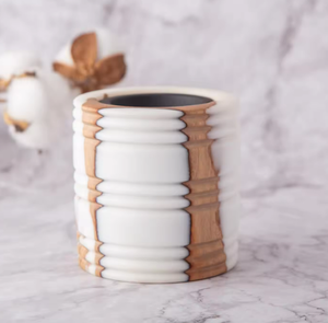 Ensemble cadeau de brûleur à bakhoor de luxe - Porte-encens en résine époxy et bois d'oud fait main Mubkhar pour parfum d'ambiance arabe - Product Image 3