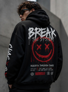 <b>Men's</b> 100% Cotton Custom Logo Drop Shoulder Hoodies Oversize <b>Pullover</b> Heavyweight French Terry Hoodie for <b>Men</b> Sweatshirt - Product Image 5
