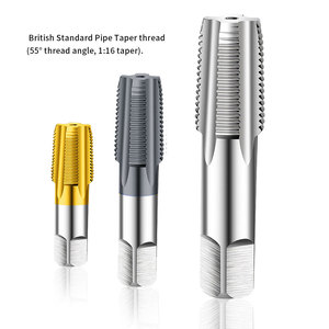 Tarauds de filetage HSS BSPP pour tuyaux 1/8 1/<span class=keywords><strong>4</strong></span> <span class=keywords><strong>3</strong></span>/8 1/2, à cannelures droites, 55 degrés, pour filetage en G parallèle, outil de <span class=keywords><strong>taraudage</strong></span> pour eau, <span class=keywords><strong>gaz</strong></span>, huile et machines - Product Image 1