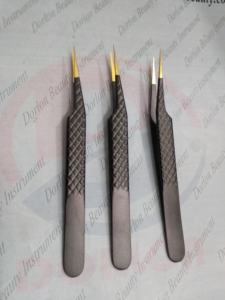 Pinzas de aislamiento de pestañas rectas Pro con agarre de diamante recubierto de Color negro hecho a mano - Product Image 3