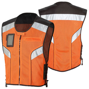Chaleco de Seguridad Reflectante de Alta Visibilidad Amarillo Naranja, Ropa de Trabajo de Malla para Construcción con Bolsillos y Rayas - Product Image 4