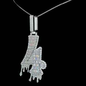 Silver Moissanite Winged Heart Pendant Necklace <b>Angel</b> Wings Iced Out Hip Hop Jewelry Women - Product Image 1