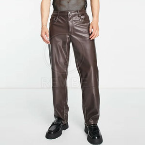 กางเกงหนังผู้ชายคุณภาพสูง ราคาดีที่สุด ใส่สบายในฤดูหนาว ทรงตรง สไตล์ลำลอง น้ำหนักเบา เอวกลาง ลดราคา - Product Image 3