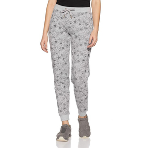 Women Jogger Pants Cotton Spandex Blend High Waist Drawstring Cuffed Ankle Casual Lounge Sweatpants - Product Image 1