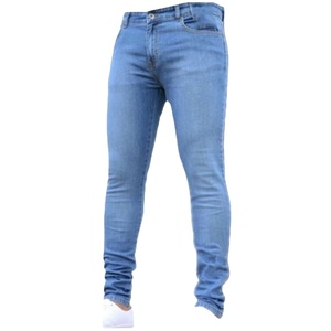 Jean en denim pour homme, coupe droite, coton et élasthanne de qualité supérieure, délavé, avec fermeture éclair, service OEM, personnalisation de marque. - Product Image 5