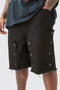 Shorts de sport confortables et amples, de couleur unie, longueur genou, fabriqués sur mesure, écologiques, de haute qualité, à séchage rapide, avec boutons sur le devant. - Product Image 6