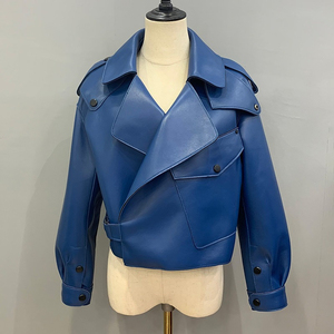 Wholesale Women Genuine <b>Sheepskin</b> Leather <b>Jacket</b> Plus Size Breathable Design Leather Over Coat <b>Jacket</b> Plus Size Breathable - Product Image 3