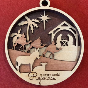 Juego de adornos de Belén de lujo de alta calidad para decoración de árbol y Mesa completa con animales de pastores sabios - Product Image 1