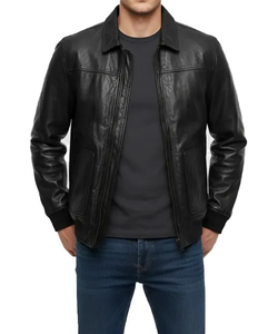 Chaqueta Varsity Vintage para Hombre, 100% Algodón, con Cuello Alto y Cierre de Botones de Cuerno, Abrigo de Invierno a Prueba de Viento - Product Image 2