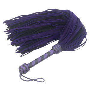 Ensemble de bondage violet en cuir de vachette avec collier de poignet et de cheville, paddle et corde pour jeux de rôle - Product Image 2