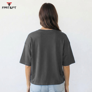 Custom 100% Cotton Oversized T-Shirts for Women Summer Feathers 210gsm Solid Casual Knitted Design Heat-transfer/Screen Printing - Product Image 2