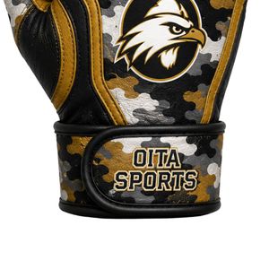 Gray & Gold American Football Receiver Gloves with Premium Sticky Grip Palm for Football Training and <b>Games</b> - Product Image 6