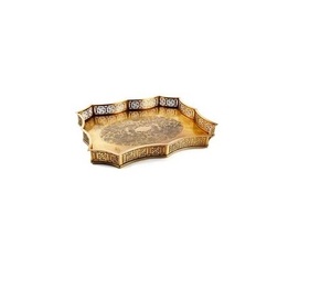 Plateau en laiton polyvalent, plateau de service polyvalent pour les collations, les fruits, les desserts, les repas, restaurant, hôtel, maison, cuisine, salle à manger - Product Image 1