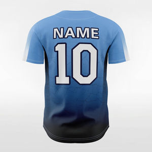 Maillots de baseball pour hommes de qualité supérieure, dernier design, sublimation, rayures blanches et bleu ciel - Product Image 3