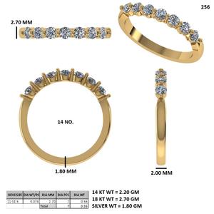 Anillo de oro con diamante cultivado en laboratorio, elegante medio aro de eternidad, joyería fina para regalo de aniversario de bodas y uso diario de lujo. - Product Image 4