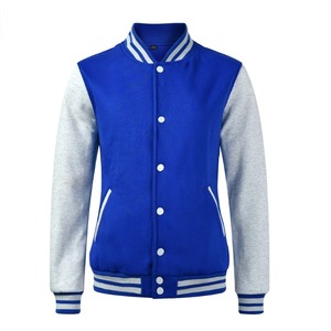 Chaqueta Varsity Gris Unisex con Botones Blancos, Cuello Alto, Corte Regular, Ropa Casual de Invierno, Lana/Poliéster, Logotipo Frontal - Product Image 3