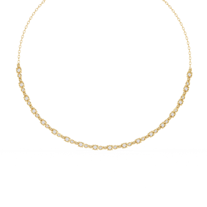 10k 14K 18K <b>Yellow</b> Gold Diamond <b>Jewellery</b> Tennis Necklace Featuring a Row of Shimmering Round Cut Lab Grown Diamond <b>Jewellery</b> - Product Image 2