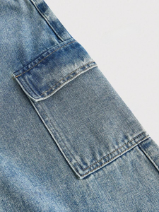 Bow Tie Wide Leg <b>Jeans</b> Mid Waist Baggy Denim Pants Vintage Wash Casual Eco-Friendly Women Cargo Ultra-Soft Breathable - Product Image 4
