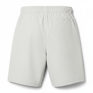 Shorts Deportivos de Natación para Hombre, Color Gris Claro, de Algodón de Secado Rápido, con Logotipo Bordado, Cintura con Cordón, Bolsillos Laterales, Largo Bermuda, Color Sólido - Product Image 4