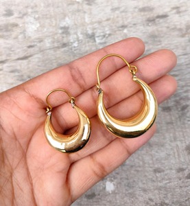 Pendientes de latón de cuerpo delgado estilo estrecho con acabado liso, precio de fábrica al por mayor, artículo para artesanía en metal - Product Image 4