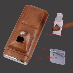 Elegante estuche de cuero para cigarros con cortador integrado y protección, billetera con cortador incorporado y acabado en cuero, a la venta a bajo precio. - Product Image 5