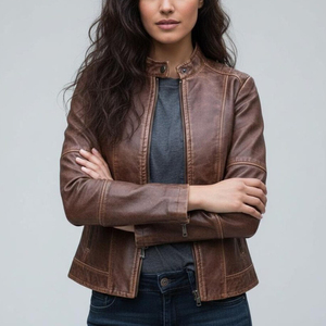 Veste d'hiver en peau de mouton véritable pour femmes, texture douce, écologique, coupe-vent, pour les tenues quotidiennes et le confort - Product Image 3