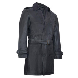 Manteau long en cuir imperméable pour homme, pour l'hiver, chaud, avec un matériau souple et flexible et un design moderne et tendance - Product Image 2