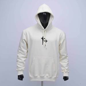 Sweat-shirts à capuche en coton molletonné blanc de qualité supérieure, avec logo personnalisé, impression sérigraphique sur le devant, manches longues, vente en gros - Product Image 1