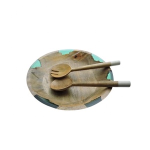 Unique Red Resin Joint <b>Wooden</b> Large Bowl Mango Wood <b>Food</b> Serving Bowl Dining Table Decorative Fruit Bowl Wholesale Price - Product Image 3